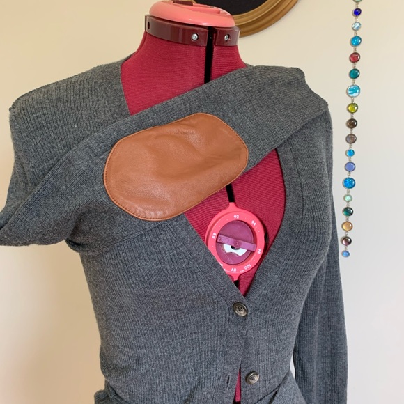 Last chance 100% wool long grey cardigan duster - Picture 4 of 6